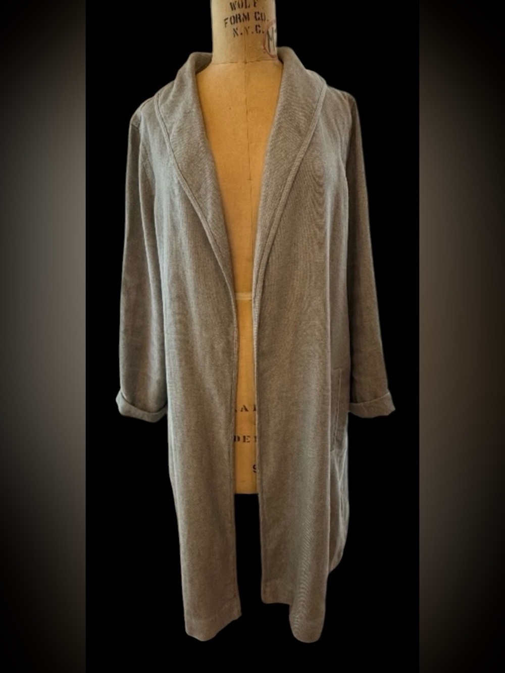 Eileen Fisher Oversized 100% Organic Linen Duster/Topper Size L